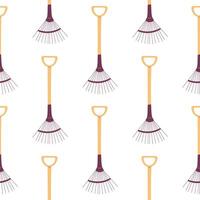 garden tool set care colored pattern textile vector