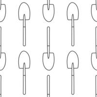 garden tool set care line pattern textile vector