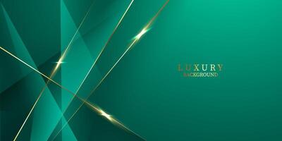 green abstract background design with elegant golden elements vector illustration