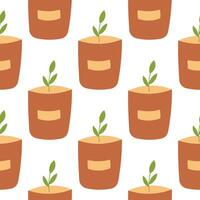 colored simple home plant flower pot pattern vector