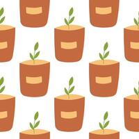 colored simple home plant flower pot pattern vector