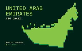 unido árabe emiratos mapa mostrado en píxel datos modelo. icloud países vector