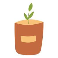 colored simple home plant flower pot element vector