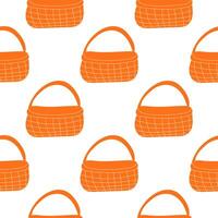 wicker empty color basket for garden home vector