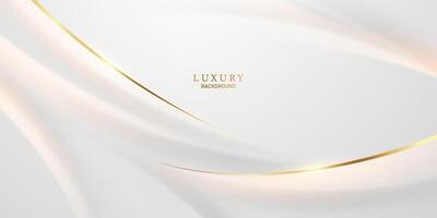 white abstract background with luxury golden lines vector illustration