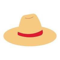 tocado de colores Paja jardinería sombrero. icono objeto vector