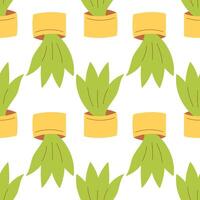 colored simple home plant flower pot pattern vector