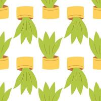 colored simple home plant flower pot pattern vector