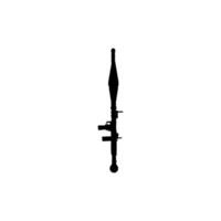 Silhouette of the Bazooka or Rocket Launcher Weapon, also known as Rocket Propelled Grenade or RPG, Flat Style, can use for Art Illustration, Pictogram, Website, Infographic or Graphic Design Element vector