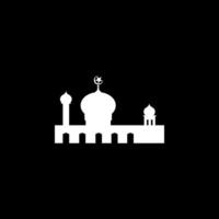 Mosque Silhouette, Flat Style. can use for Art Illustration, Decoration, Wallpaper, Background, Apps, Website, Logo Gram, Pictogram, Greeting Card or for Graphic Design Element. Vector Illustration