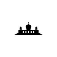 Mosque Silhouette, Flat Style. can use for Art Illustration, Decoration, Wallpaper, Background, Apps, Website, Logo Gram, Pictogram, Greeting Card or for Graphic Design Element. Vector Illustration