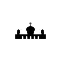 Mosque Silhouette, Flat Style. can use for Art Illustration, Decoration, Wallpaper, Background, Apps, Website, Logo Gram, Pictogram, Greeting Card or for Graphic Design Element. Vector Illustration