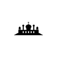 Mosque Silhouette, Flat Style. can use for Art Illustration, Decoration, Wallpaper, Background, Apps, Website, Logo Gram, Pictogram, Greeting Card or for Graphic Design Element. Vector Illustration