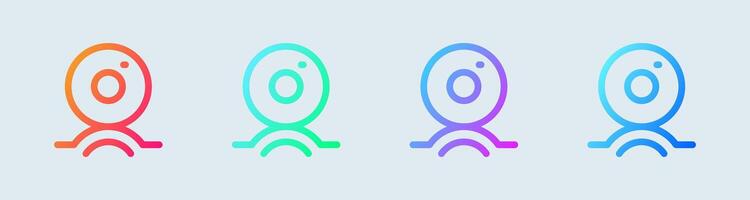 Webcam line icon in gradient colors. Camera signs vector illustration.