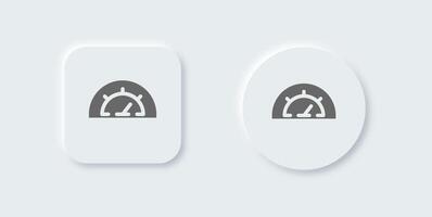 Speedometer solid icon in neomorphic design style. Speed indicator signs vector illustration.