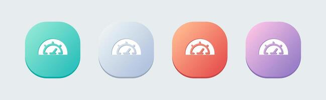 Speedometer solid icon in flat design style. Speed indicator signs vector illustration.