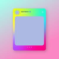 Social media frame isolated template. Colorful social media interface. vector