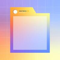 Social media frame isolated template. Colorful social media interface. vector