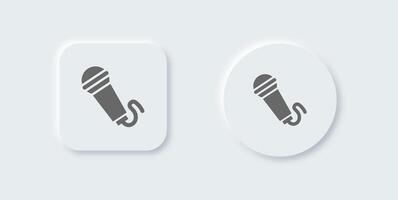 Microphone solid icon in neomorphic design style. Voice signs vector illustratoion.