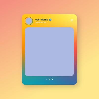 Social media frame isolated template. Colorful social media interface.