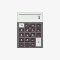Basic calculator with null number, calculator in gray and white color tone. vector