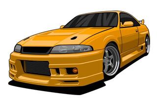 japan modified car front view illustration vector