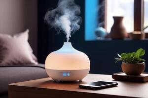 AI generated Electric aroma diffuser in the room photo