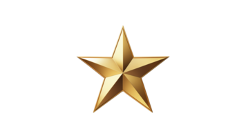 AI generated Golden star cut out. Realistic gold star on transparent background png