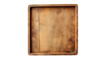 AI generated Wooden tray cutout. Square wooden tray on transparent background png