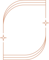 estetisk ram form. översikt minimal grafisk element med stjärnor. abstrakt boho båge med gnistrar. trendig geometrisk mall för affisch och berättelse. png