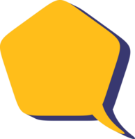 Text talk balloon. Speech bubble for dialog. Comic cloud box for message with shadow. Frame shape for comment. Pentagon png