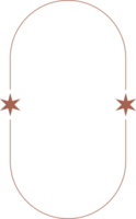 estetisk ram med stjärnor. minimal översikt form. y2k abstrakt båge och gräns med gnistrar. kosmisk retro geometrisk ikon png