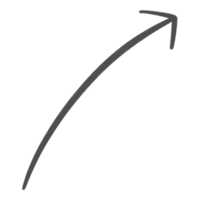 gris flecha línea hacia arriba curvo flecha bosquejo flecha línea elemento png