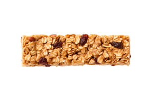 AI generated A granola bar with a mix of oats, nuts, and dried fruits isolated on transparent background, png