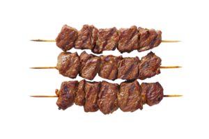 ai généré grillé du boeuf brochettes isolé sur transparent arrière-plan, png