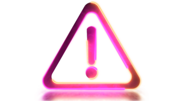 Glowing neon frame effect looping caution warning sign symbol png