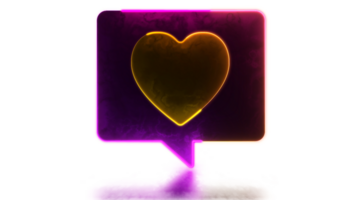 Glowing looping heart shape neon effect png