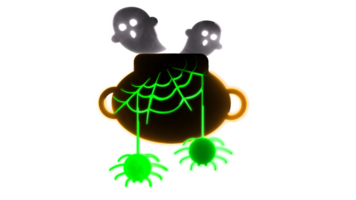 neon ljus effekt slinga halloween ikon, spöke löv kittel png