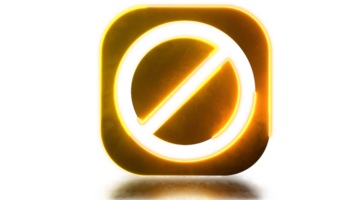 Looping glowing neon effect. Stop icon png