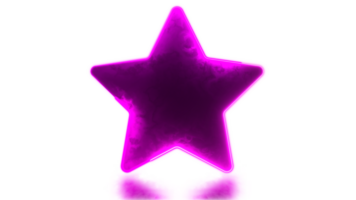 Looping glowing star shaped neon frame effect png