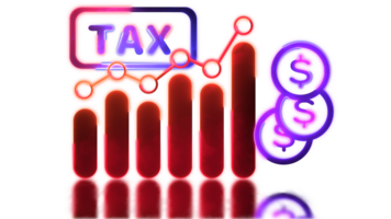 Looping neon glow effect Tax and finance icons png