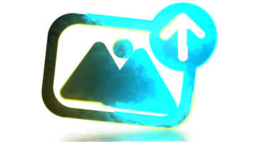 Looping neon glow effect Image upload icon png