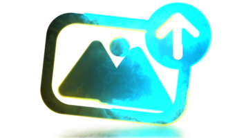 Schleifen Neon- glühen bewirken Bild hochladen Symbol png