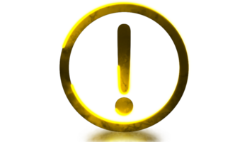 Glowing neon frame effect looping caution warning sign symbol png