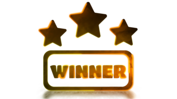 Looping neon light effect Winner icon png