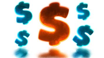 looping neon splendore effetto dollaro moneta icona png