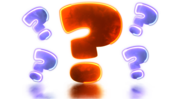 Looping glowing neon effect, question icon png