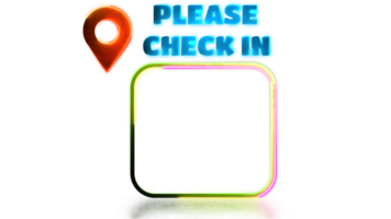 Looping neon glow effect Place check-in frame png