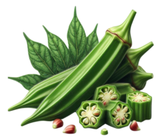 ai gegenereerd okra PNG vers okra PNG groen okra PNG groen roselle PNG dames- vingers PNG dames- vinger PNG okra transparant achtergrond