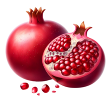 AI generated Pomegranate png graanate png peeled pomegranate with seeds fresh ripe pomegranate png pomegranate transparent background